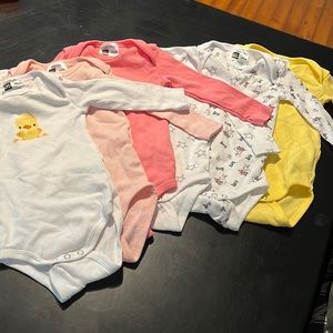 Girls 6 pack 6-9mo long sleeve onesies
